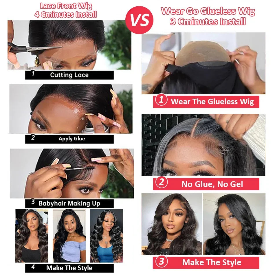 30 32Inch Body Wave HD Lace Front Wigs Pre Plucked Loose Wave 300% Density 13x6 HD Lace Frontal Wig Glueless Human Hair Wig
