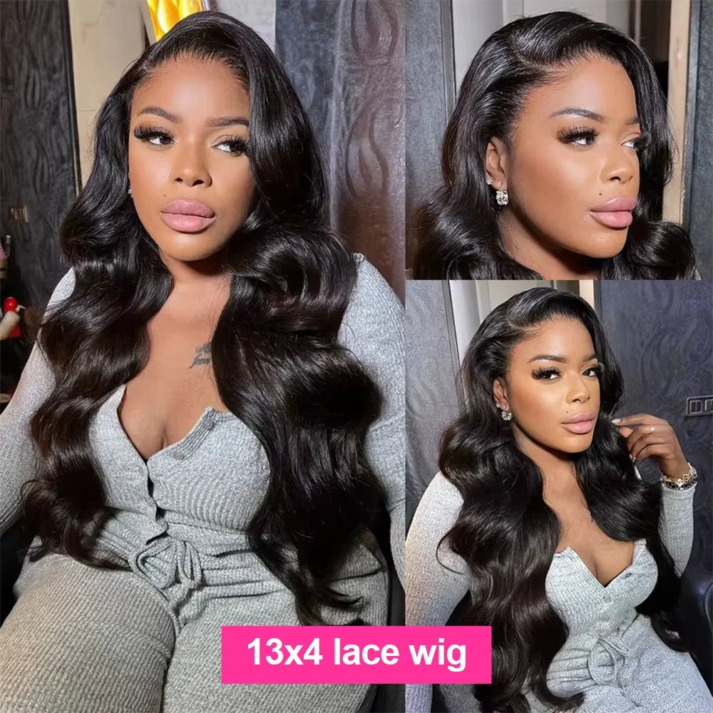 30 32Inch Body Wave HD Lace Front Wigs Pre Plucked Loose Wave 300% Density 13x6 HD Lace Frontal Wig Glueless Human Hair Wig