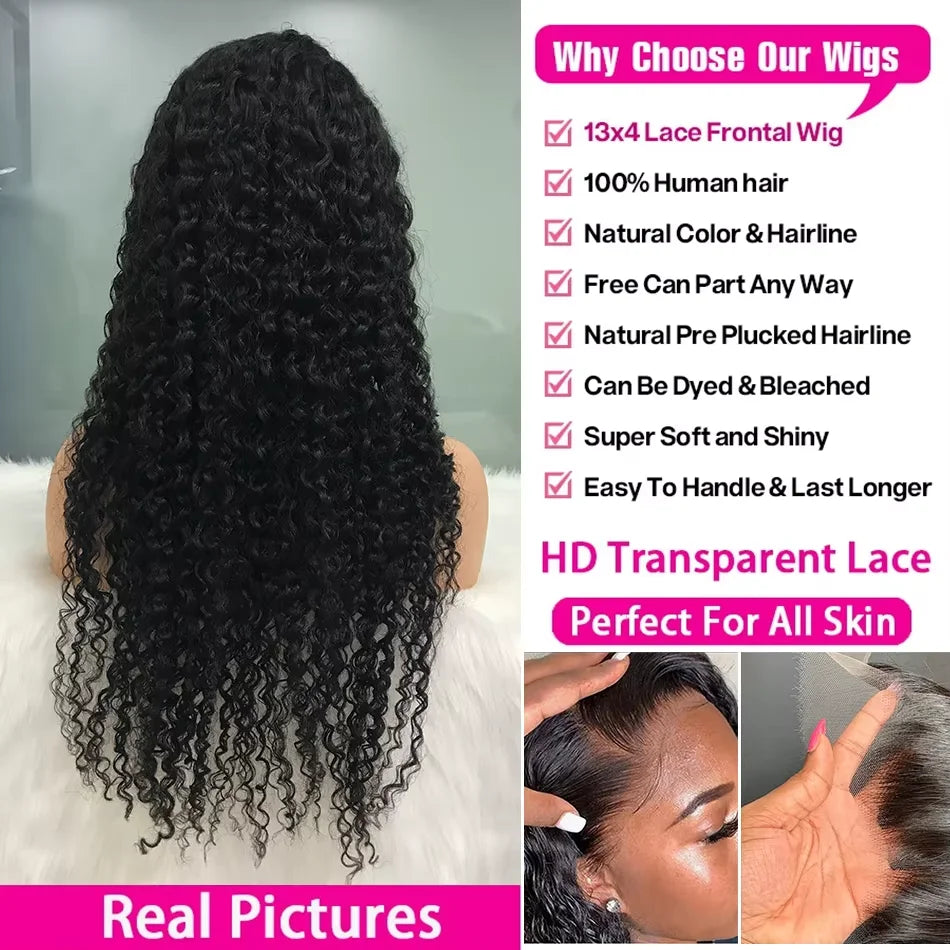 30 32Inch Body Wave HD Lace Front Wigs Pre Plucked Loose Wave 300% Density 13x6 HD Lace Frontal Wig Glueless Human Hair Wig