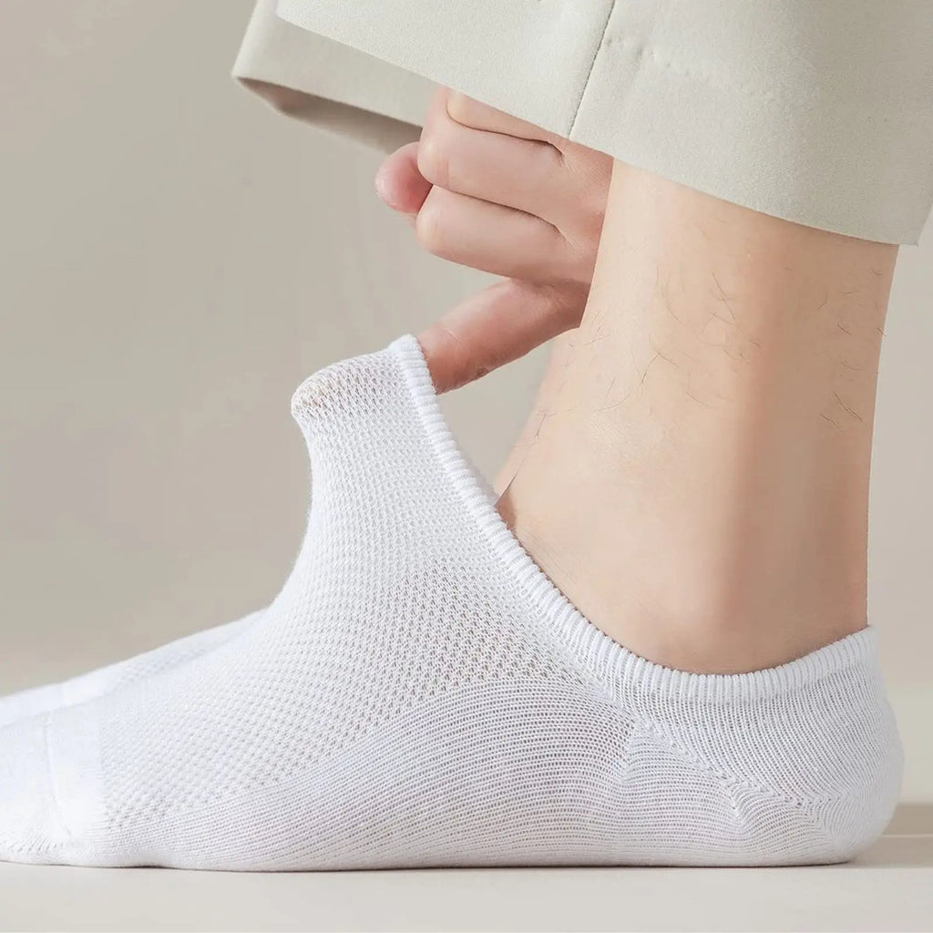 RMSWEETYIL 5 Pairs No Show Low Cut Short Invisible Liner No Slip Socks for Men and Women Cotton Thin Flat No See Boat Shoe Socks