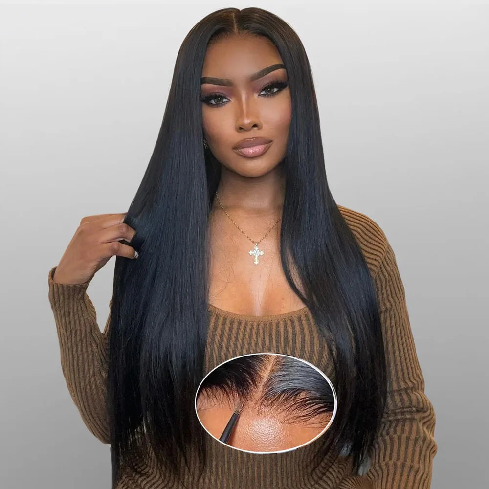 40 Inch Glueless HD Lace 13x4 Front Wig Human Hair 13x6 Ready To Wear Straight Wigs With Pre Plucked 5x5 Closure No Glue Needed