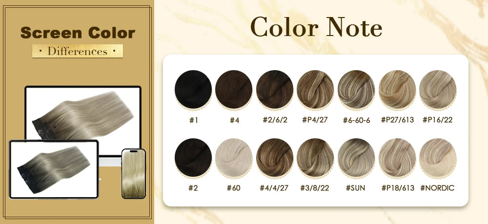 VeSunny Fish Line Human Hair Extension Wire Natural Hair One Piece Invisible Wire Hair Weft with 2 Clips Blonde Soft Remy Hair