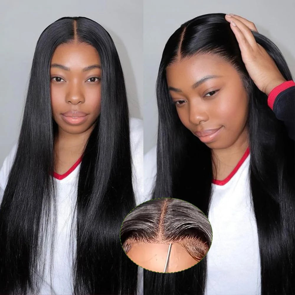 40 Inch Glueless HD Lace 13x4 Front Wig Human Hair 13x6 Ready To Wear Straight Wigs With Pre Plucked 5x5 Closure No Glue Needed
