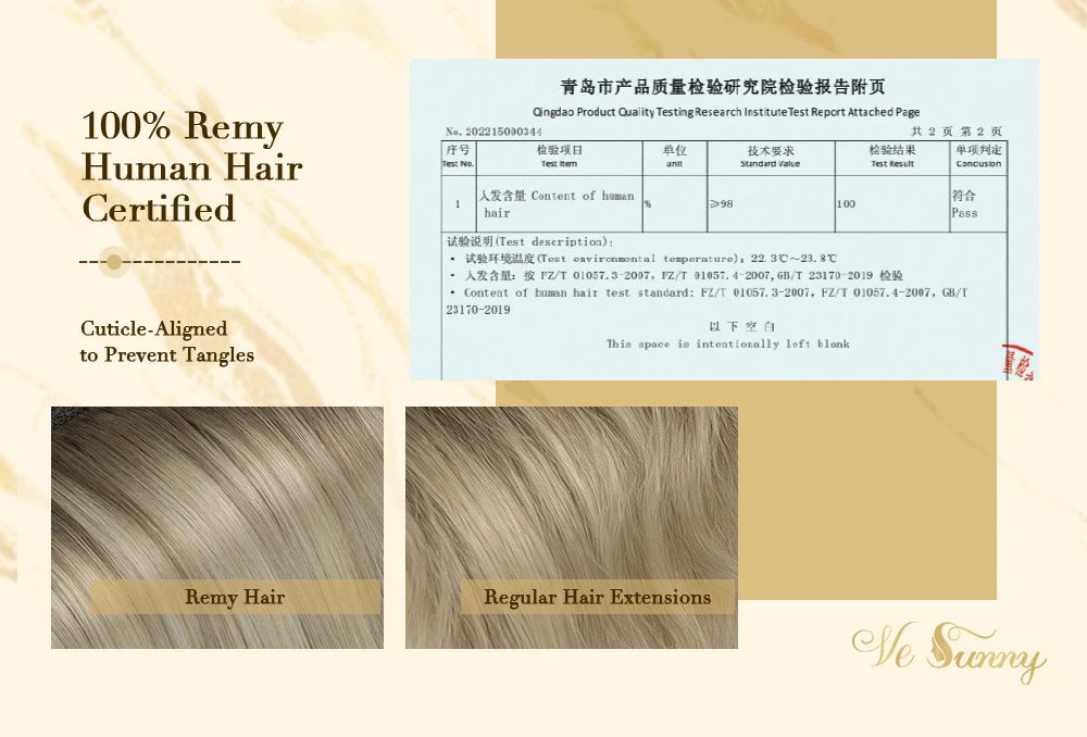 VeSunny Fish Line Human Hair Extension Wire Natural Hair One Piece Invisible Wire Hair Weft with 2 Clips Blonde Soft Remy Hair