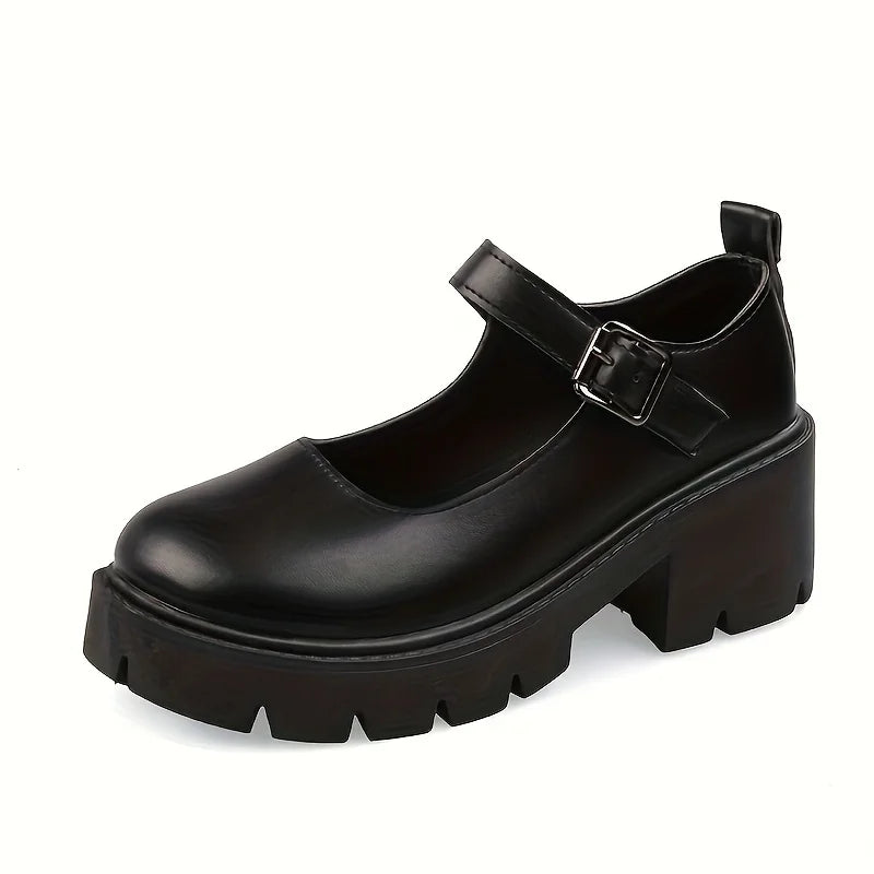 Lolita Shoes Women Japanese Mary Jane Shoes Women Vintage Girls Students JK Uniform High Heel Platform Shoes Cosplay Plus Size