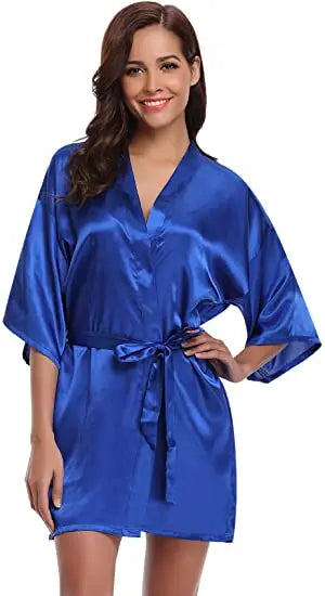 Green Nightgown Solid Color Kimono Lady Elegant Bathrobe Satin Homewear Wedding Bridal Gift Sleepwear Sexy Intimate Lingerie