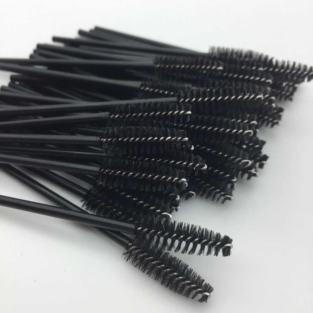 New 5/25/50Pcs Wholesale Crystal Eyelashes Brush Applicator Eyelash Brushes Plastic Mascara Wand Lashes Extension Makeup Beauty