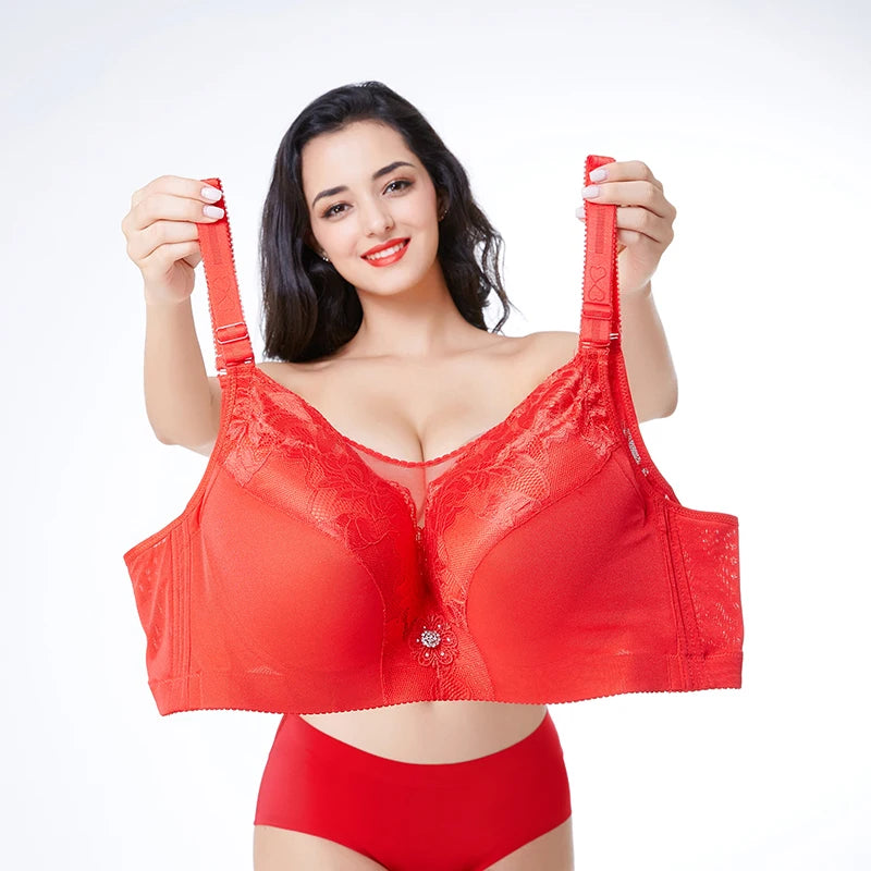 Big Size Push Up Bra 48G 50G 52G Plus Size Bralette Large Size Brassiere Female Bra Plus Size 40-52 Sexy Seamless Bras For Women