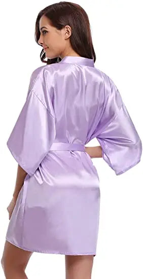 Green Nightgown Solid Color Kimono Lady Elegant Bathrobe Satin Homewear Wedding Bridal Gift Sleepwear Sexy Intimate Lingerie