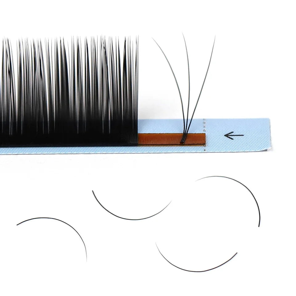 RUJADE 0.03 0.05 0.07 Russian Volume Eyelashes Extension Individual Handmade Lashes Fans Silk False Mink Eyelash Pinching Fans