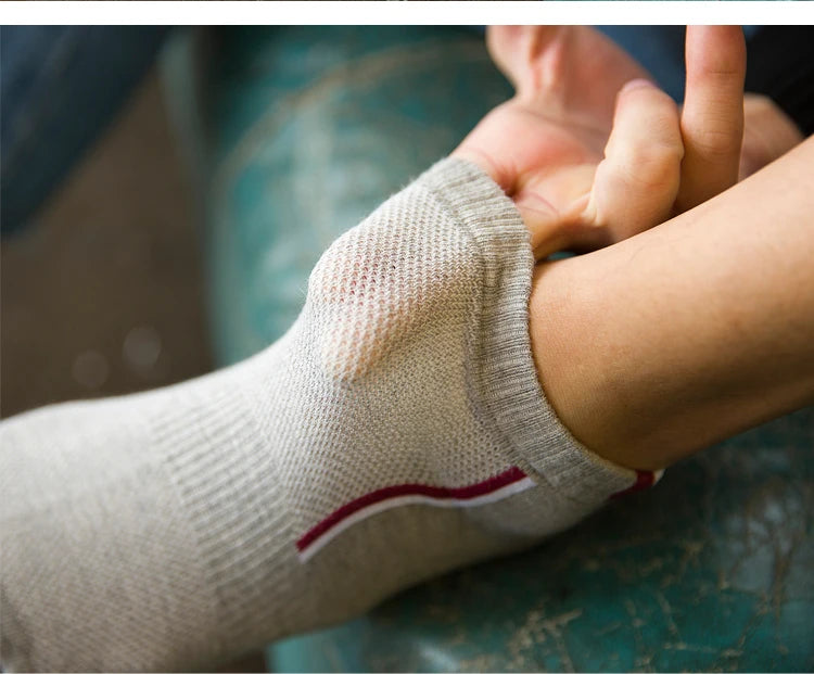 10 Pair High Quality Men Ankle Socks Breathable Cotton Sports Socks Mesh Casual Athletic Summer Thin Cut Short Sokken Size 38-48