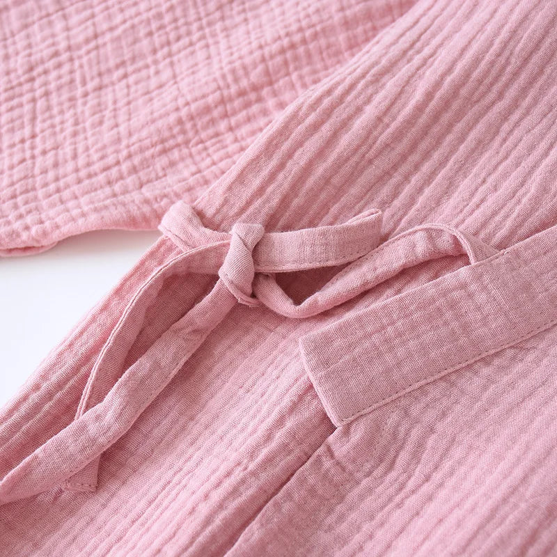 2026 Japanese Kimono Set 100%Cotton Pajamas Two-piece Couple Yukata Loose Men's And Women's Sweat Steaming Suit Home Service Set