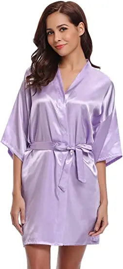 Green Nightgown Solid Color Kimono Lady Elegant Bathrobe Satin Homewear Wedding Bridal Gift Sleepwear Sexy Intimate Lingerie