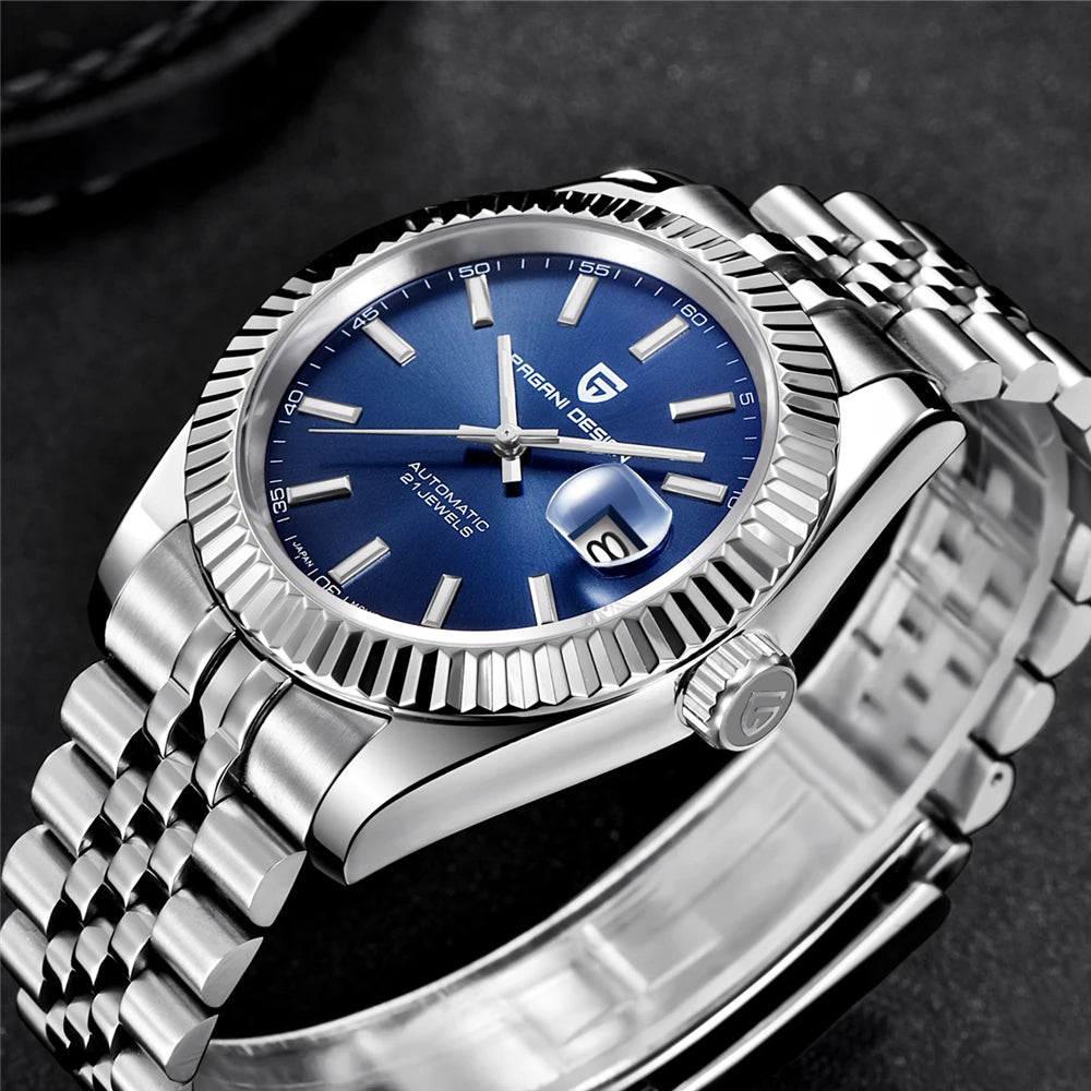 PAGANI DESIGN Man Mechanical Watch Top Brand Luxury Automatic Watch Stainless Steel 100m Waterproof Watch Men Clock Reloj Hombre