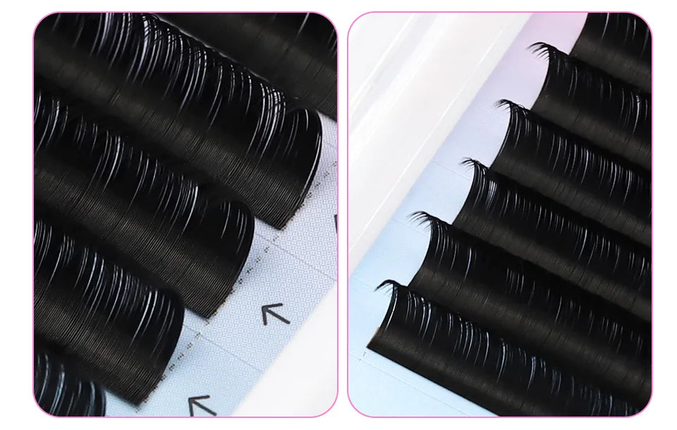 RUJADE 0.03 0.05 0.07 Russian Volume Eyelashes Extension Individual Handmade Lashes Fans Silk False Mink Eyelash Pinching Fans
