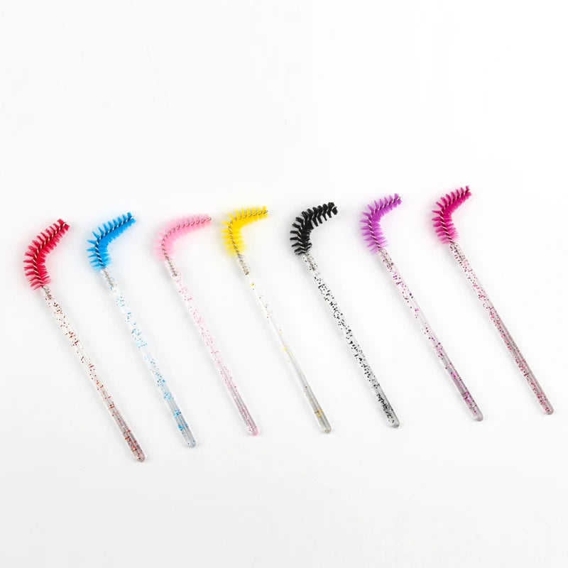 New 5/25/50Pcs Wholesale Crystal Eyelashes Brush Applicator Eyelash Brushes Plastic Mascara Wand Lashes Extension Makeup Beauty