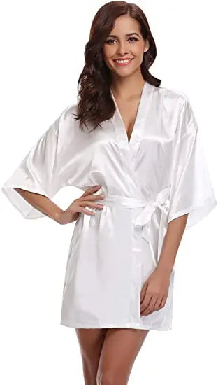 Green Nightgown Solid Color Kimono Lady Elegant Bathrobe Satin Homewear Wedding Bridal Gift Sleepwear Sexy Intimate Lingerie