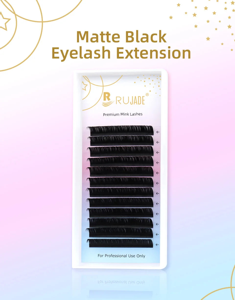 RUJADE 0.03 0.05 0.07 Russian Volume Eyelashes Extension Individual Handmade Lashes Fans Silk False Mink Eyelash Pinching Fans