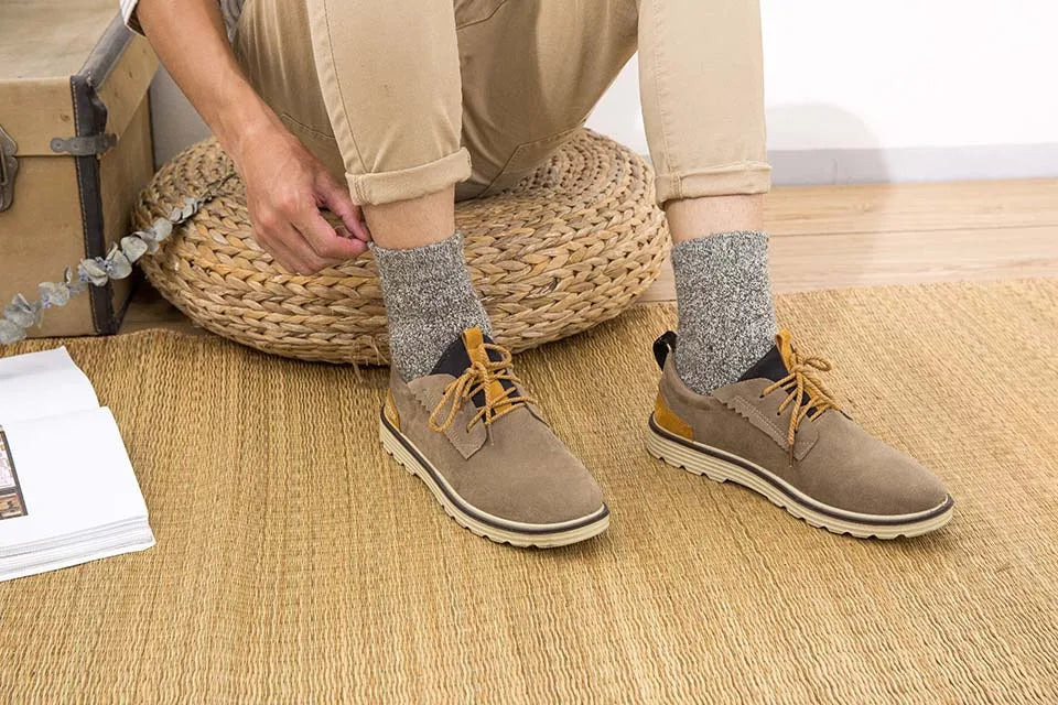 3/5 Pair Winter Men's Merino Wool Socks Super Thick Warm High Quality Harajuku Retro Snow Casual Antifreeze Cashmere Socks Men