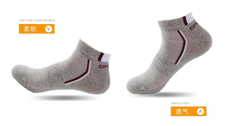 10 Pair High Quality Men Ankle Socks Breathable Cotton Sports Socks Mesh Casual Athletic Summer Thin Cut Short Sokken Size 38-48