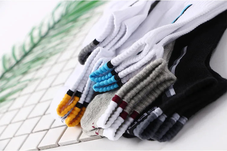 10 Pair High Quality Men Ankle Socks Breathable Cotton Sports Socks Mesh Casual Athletic Summer Thin Cut Short Sokken Size 38-48