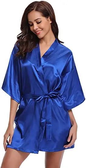 Green Nightgown Solid Color Kimono Lady Elegant Bathrobe Satin Homewear Wedding Bridal Gift Sleepwear Sexy Intimate Lingerie