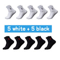 20Pcs=10Pairs High Quality Men Socks Cotton Breathable Sweat-Absorbent Middle Tuble Black Socks Deodorant Business Men Gift Sock
