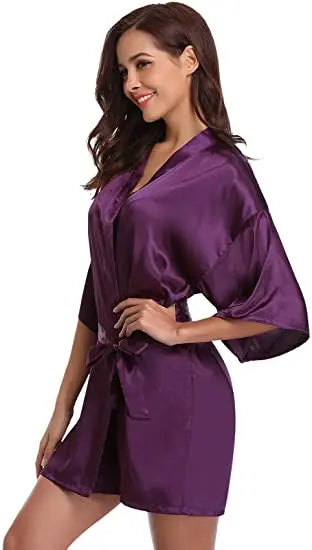 Green Nightgown Solid Color Kimono Lady Elegant Bathrobe Satin Homewear Wedding Bridal Gift Sleepwear Sexy Intimate Lingerie