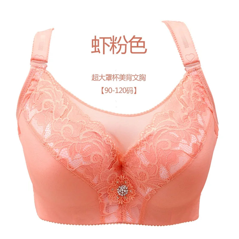 Big Size Push Up Bra 48G 50G 52G Plus Size Bralette Large Size Brassiere Female Bra Plus Size 40-52 Sexy Seamless Bras For Women