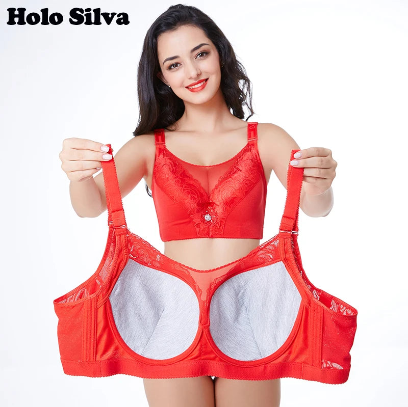 Big Size Push Up Bra 48G 50G 52G Plus Size Bralette Large Size Brassiere Female Bra Plus Size 40-52 Sexy Seamless Bras For Women
