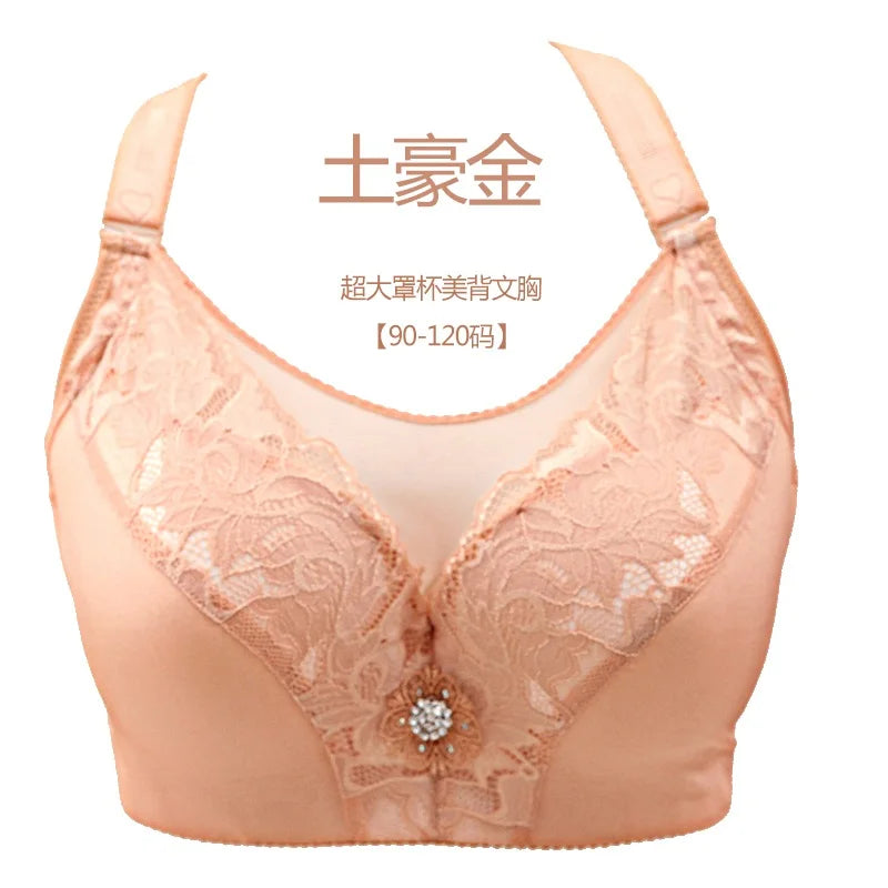 Big Size Push Up Bra 48G 50G 52G Plus Size Bralette Large Size Brassiere Female Bra Plus Size 40-52 Sexy Seamless Bras For Women