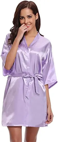Green Nightgown Solid Color Kimono Lady Elegant Bathrobe Satin Homewear Wedding Bridal Gift Sleepwear Sexy Intimate Lingerie