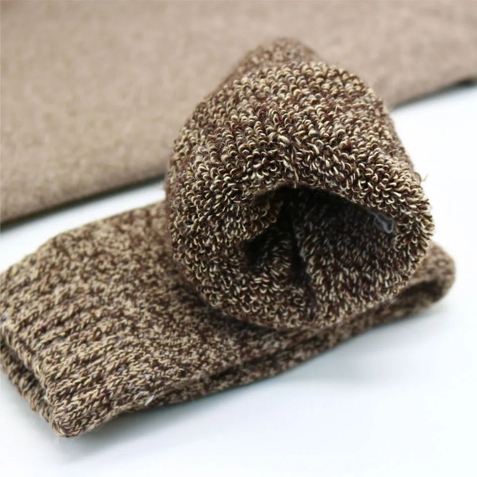 3/5 Pair Winter Men's Merino Wool Socks Super Thick Warm High Quality Harajuku Retro Snow Casual Antifreeze Cashmere Socks Men