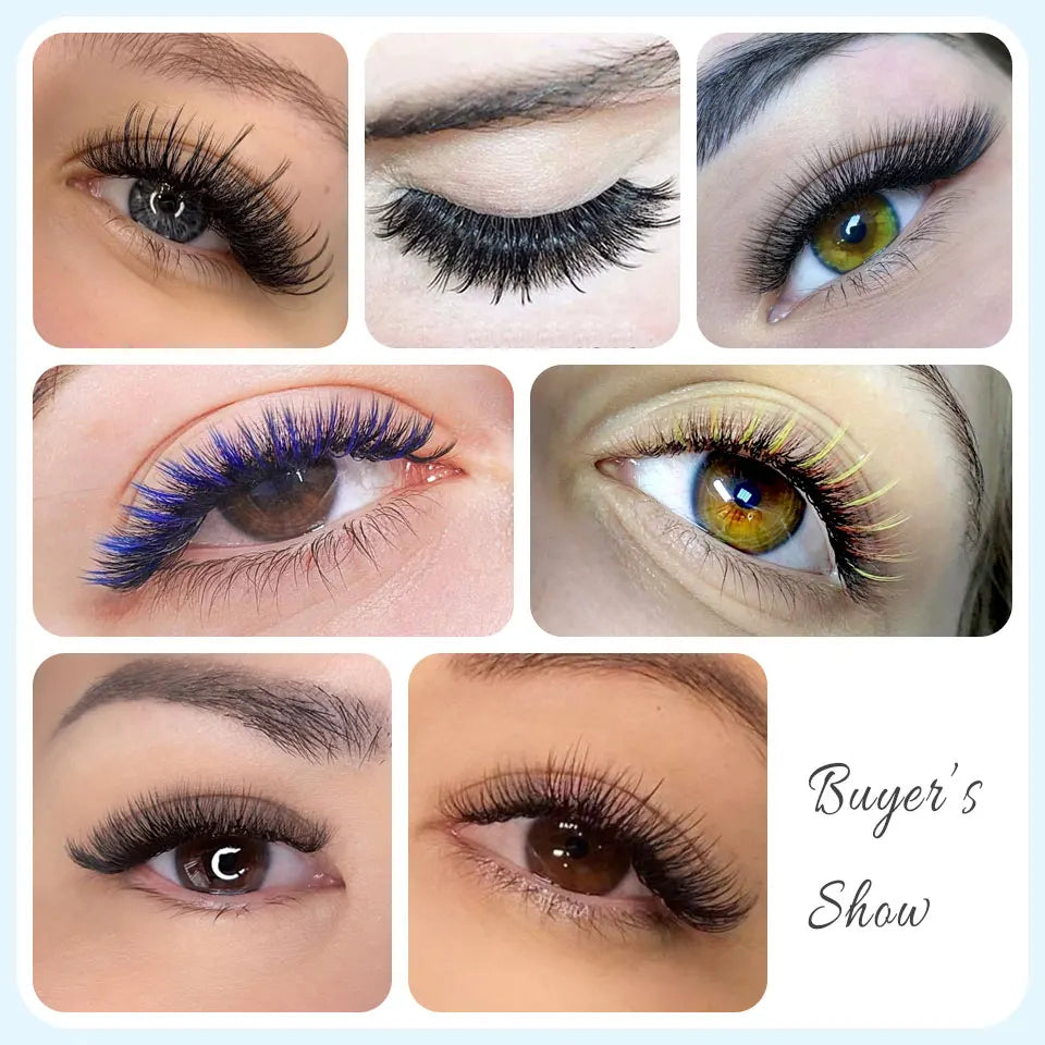 RUJADE 0.03 0.05 0.07 Russian Volume Eyelashes Extension Individual Handmade Lashes Fans Silk False Mink Eyelash Pinching Fans