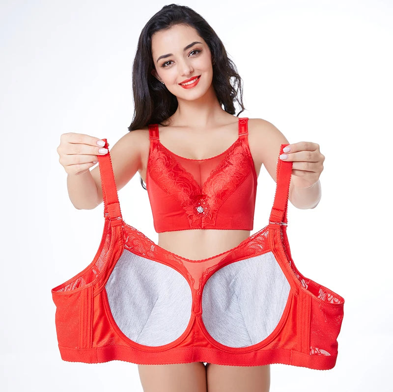 Big Size Push Up Bra 48G 50G 52G Plus Size Bralette Large Size Brassiere Female Bra Plus Size 40-52 Sexy Seamless Bras For Women