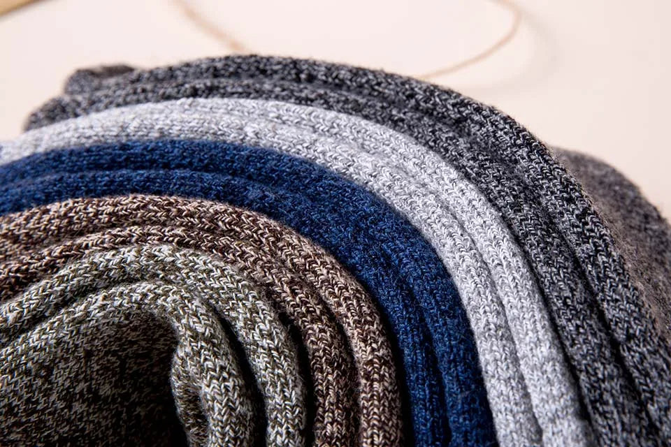 3/5 Pair Winter Men's Merino Wool Socks Super Thick Warm High Quality Harajuku Retro Snow Casual Antifreeze Cashmere Socks Men