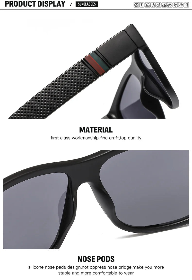 2024 Luxury Brand Polarized Sunglasses Men High-End Outdoor Glasses Fashion Square Driving Eyewear Travel Sun Glasses Uv400