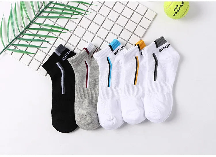 10 Pair High Quality Men Ankle Socks Breathable Cotton Sports Socks Mesh Casual Athletic Summer Thin Cut Short Sokken Size 38-48