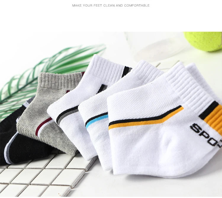 10 Pair High Quality Men Ankle Socks Breathable Cotton Sports Socks Mesh Casual Athletic Summer Thin Cut Short Sokken Size 38-48