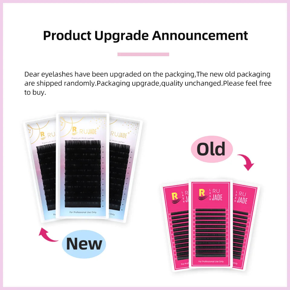 RUJADE 0.03 0.05 0.07 Russian Volume Eyelashes Extension Individual Handmade Lashes Fans Silk False Mink Eyelash Pinching Fans