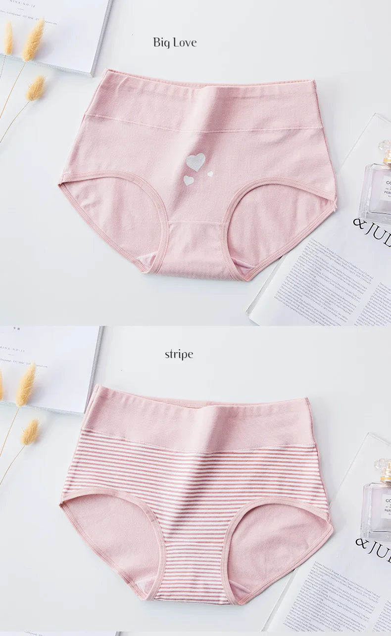 4Pcs Plus Size M-5XL Panties Women Cotton High Waist Slimming Underwear Seamless Girls Briefs Sexy Female Breathable Lingerie