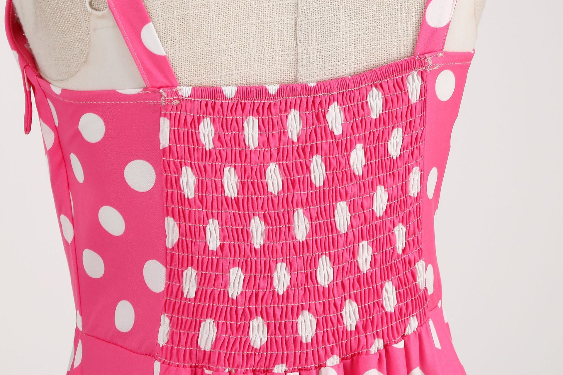 Elegant Women Pink Polka Dot Dress Summer Robe Hepburn 1950s 60s Vintage Sexy Halter Rockabilly Retro Party Dresses 2026 Vestido