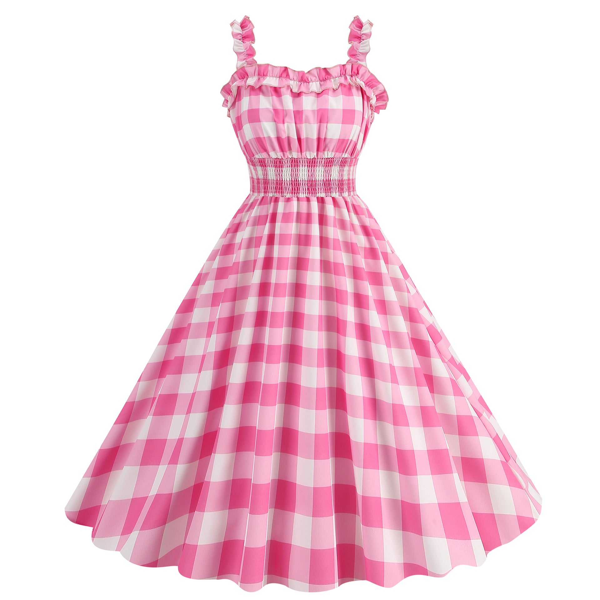 Elegant Women Pink Polka Dot Dress Summer Robe Hepburn 1950s 60s Vintage Sexy Halter Rockabilly Retro Party Dresses 2026 Vestido