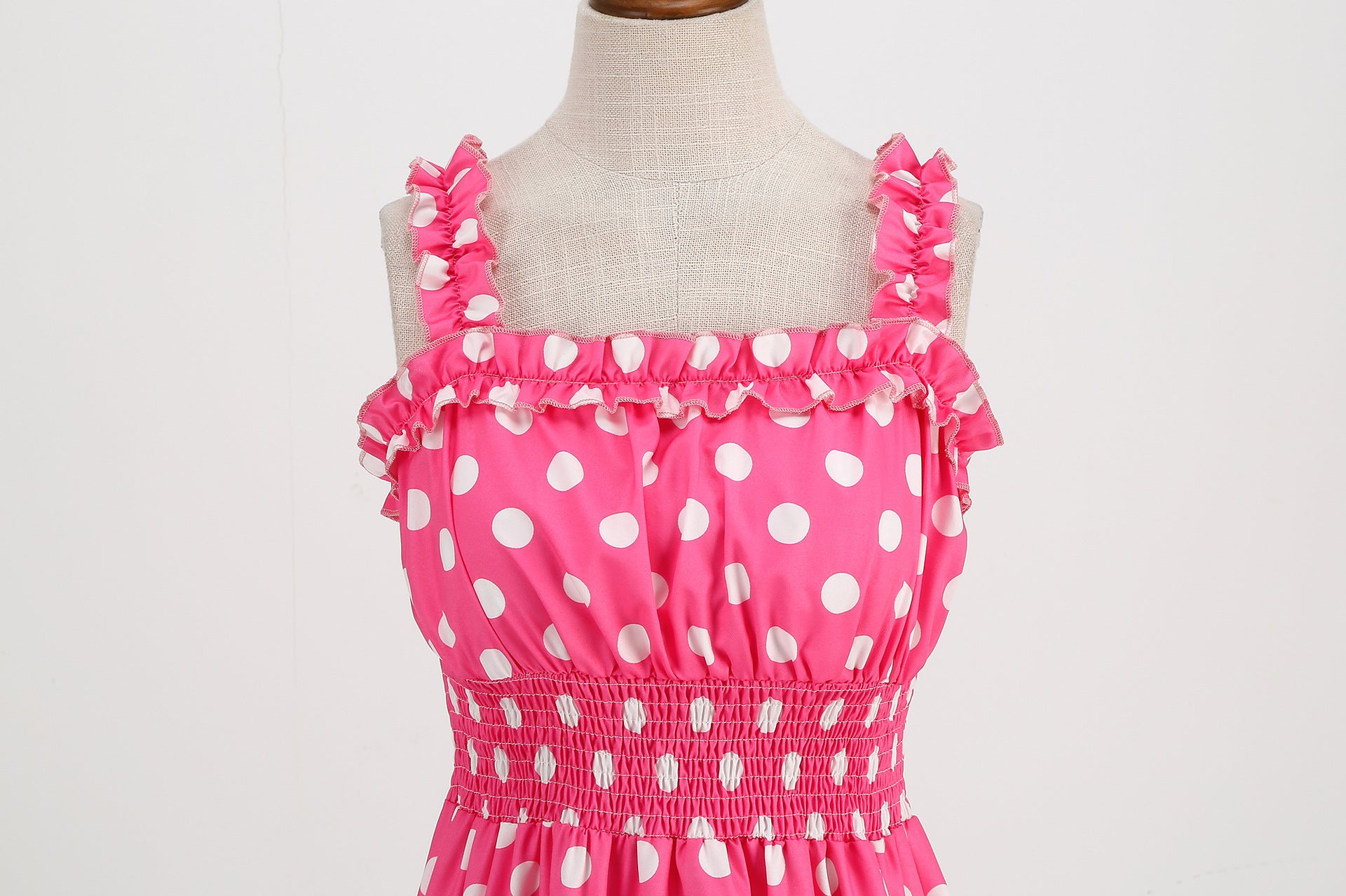 Elegant Women Pink Polka Dot Dress Summer Robe Hepburn 1950s 60s Vintage Sexy Halter Rockabilly Retro Party Dresses 2026 Vestido