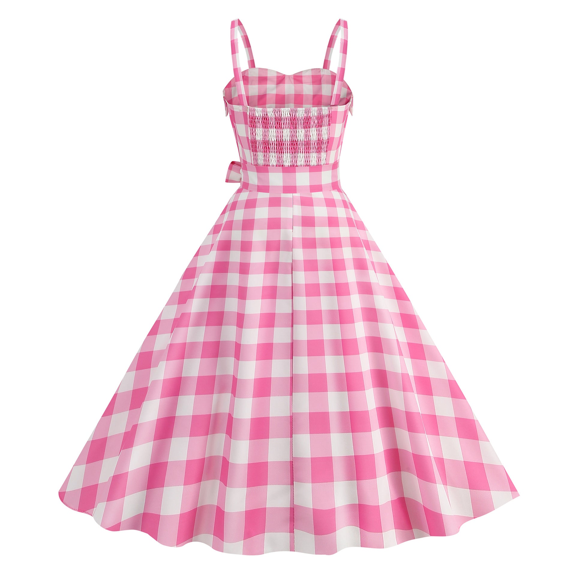 Elegant Women Pink Polka Dot Dress Summer Robe Hepburn 1950s 60s Vintage Sexy Halter Rockabilly Retro Party Dresses 2026 Vestido