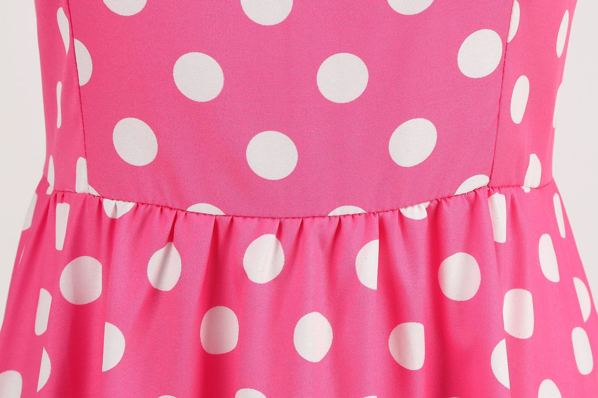 Elegant Women Pink Polka Dot Dress Summer Robe Hepburn 1950s 60s Vintage Sexy Halter Rockabilly Retro Party Dresses 2026 Vestido
