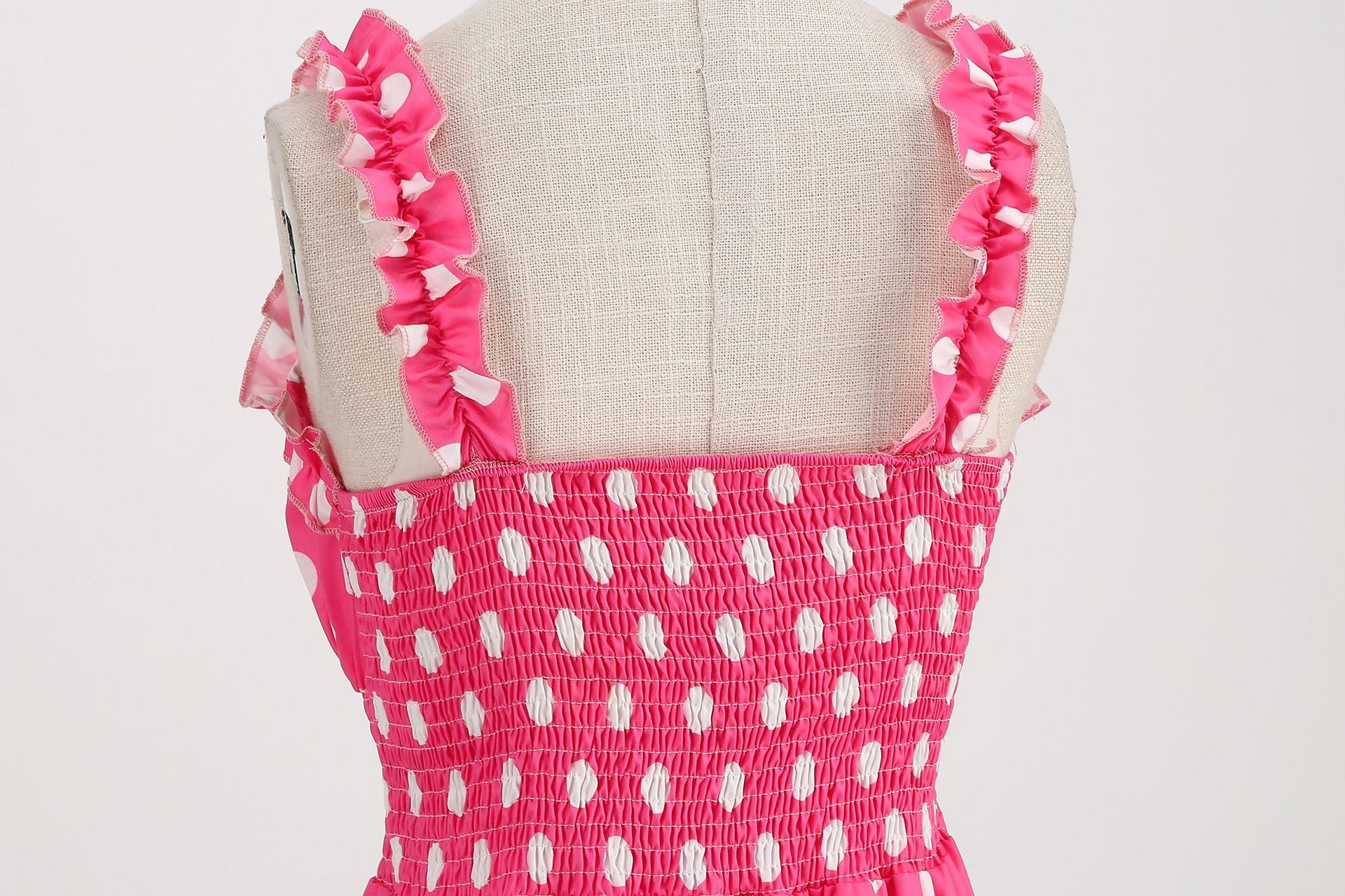 Elegant Women Pink Polka Dot Dress Summer Robe Hepburn 1950s 60s Vintage Sexy Halter Rockabilly Retro Party Dresses 2026 Vestido
