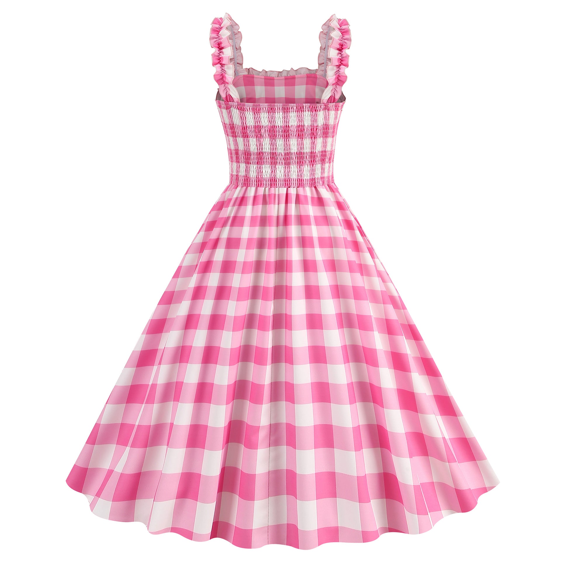 Elegant Women Pink Polka Dot Dress Summer Robe Hepburn 1950s 60s Vintage Sexy Halter Rockabilly Retro Party Dresses 2026 Vestido