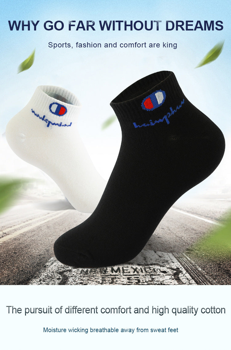 5/10/20 Pairs Men Ankle Socks Cotton Brand Classic Fashion Black White Socks Breathable Mesh Athletic Sports Socks for Summer