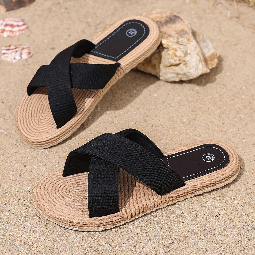 Women Summer Indoor Slippers Soft EVA Sole Light Weight Female House Shoes Anti-slip Plus Size Girls Leisure Home Beach Slides